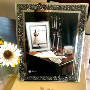 Oleg Cassini Crystal Hematite 8x10” Photo Frame